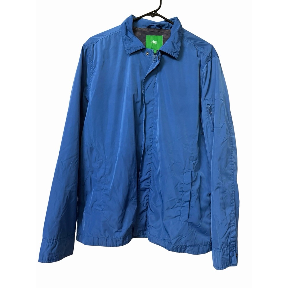 dip Men's Blue Lightweight Zip Front Jacket Windbreaker Mesh Lined Size M